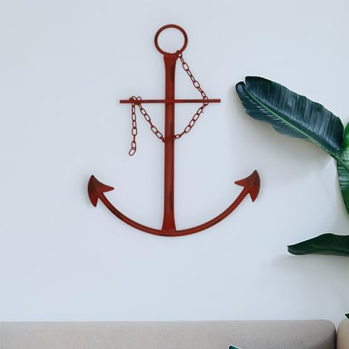 Fleecy day Nautical Anchor Wall Decor, 13in Antique Metal Anchor Art, Vintage Wall Hanging Decor for Bedroom, Living Room, Dorm - Image 2