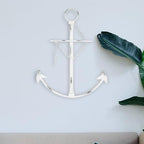 Fleecy day Nautical Anchor Wall Decor, Antique Metal Anchor Art Wall Decor With Chain,Vintage decorations for Bedroom,Living Room,Dorm Home,13in Antique Farmhouse Decor (Vintage White) - Image 2