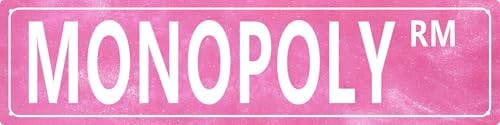 Pink Monopoly Rm Game Wall Decor Metal Tin Signs Street Poster Cute Room Decor For Teen Girls 4x16 Inch by Aimlayton