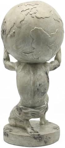 Lukitas Atlas Holding Up World Statue and Sculpture, Resin 11.5'' - Image 5