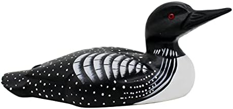 CVHOMEDECO. Primitives Hand Engraving and Painted Wood Loon Farmhouse Figurine Decorative Accent, 10-1/4 Inch - Image 2