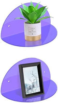 ROYALITA 2-Pack Small Acrylic Shelves Room Decor Floating Shelves, Purple by ROYALITA