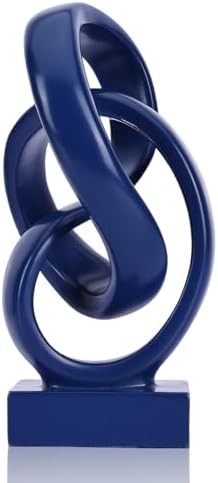 Abstract Blue Knot Sculpture, Geometric Decorative Statue, Blue Decor for Living Room Coffee Table Bookshelf Top, Office TV Cabinet Entryway Table Top Decor. by DOVDOVHomeDecoration