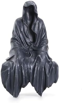 Tabletop Gothic Figurine Grim Reaper Statue - Gothic Spooky Sculpture for Garden or Bookshelf - 5.9 inch Mysterious Resin Dedor - Bookshelf Decor Fantasy. by Joogour