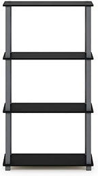 Furinno TURN-S-TUBE Storage Shelves, 4-Tier Book Shelf, Corner Shelf, Toolless Open Shelves, for Organization and Storage, Living Room, Garage, Home Office, Black - Image 6