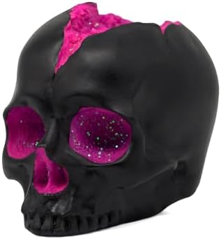 Black and Purple Resin Skull Figurine Statue. Good Gifts for Skull Lovers by AuraMojo