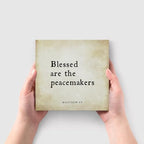 Inspirational Bible Verse Blessed Are The Peacemakers Wooden Box Sign Matthew 5:9 Rustic Scripture Wood Block Plaque Box Sign for Home Office Shelf Table Decoration, Christian Gift - Image 4