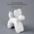 Notakia Cute Ceramics White Balloon Dog Statue Crafts Living Room Desktop Decorations,Handmade Modern Small Ceramic Animal Statue Ornament Home Decor Accents (White, Small) - Image 4