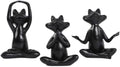 Suoedd Black Frog Yoga Figurines 3 Pcs,Modern Decor for Shelf,Desk,Office by SUOEDD