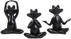 Suoedd Black Frog Yoga Figurines 3 Pcs,Modern Decor for Shelf,Desk,Office by SUOEDD