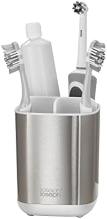 Joseph Joseph EasyStore Stainless-Steel Toothbrush Holder Bathroom Storage Countertop Organizer Caddy, Small by Unknown