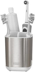 Joseph Joseph EasyStore Stainless-Steel Toothbrush Holder Bathroom Storage Countertop Organizer Caddy, Small by Unknown
