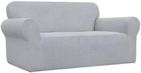 Easy-Going Stretch Loveseat Couch Covers Washable Silver Gray | 1-Piece - Image 9