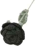 JOONOR 6 Pcs Hand-Woven Roses, Crochet Rose Flower Bouquet, Black - Image 3