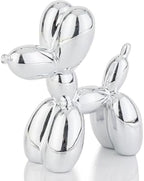 4 Inch Shiny Silver Balloon Dog Sculpture by AMOIENSIS