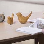 Notakia Wood Look Ceramic Bird Figurines Set of 2 Small Bird Statues - Image 6