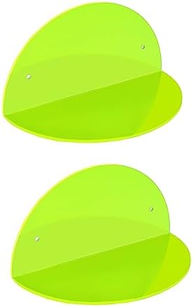 ROYALITA 2-Pack Small Acrylic Shelves Room Decor Floating Shelves, Green - Image 5