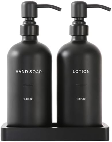 Prus Waso Black Soap Dispenser Bathroom Set by PrusWaso