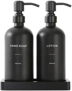 Prus Waso Black Soap Dispenser Bathroom Set by PrusWaso