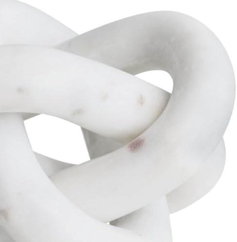 Bloomingville Decorative Interlocking Marble Chain with 3 Links, White - Image 4