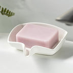 Zoeeker Soap Dish with Waterfall Design, Ceramic Soap Holder for Countertop by LAUCHUH