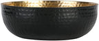 MyGift Black Metal Hammered Decorative Bowl for Home Decor with Gold Interior, Art Deco Style Centerpiece Table Decoration and Coffee Table Decor - Handcrafted in India (Dia 7.6 inches) - Image 4