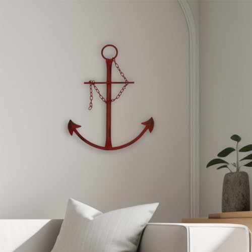 Fleecy day Nautical Anchor Wall Decor, 13in Antique Metal Anchor Art, Vintage Wall Hanging Decor for Bedroom, Living Room, Dorm - Image 6