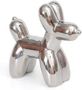 Notakia Large Silver Cute Ceramics Balloon Dog Statue Crafts Living Room Desktop Decorations,Handmade Modern Small Ceramic Animal Statue Ornament Home Decor Accents by Notakia