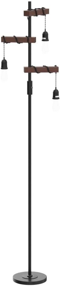 Industrial Floor Lamp, Farmhouse Tree 68 Inch 3 Lights Wood Standing Lamp - Image 3