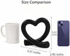 Lescafita Black Heart Decor Sculpture, Love Statue Minimalist Home Decor Accent for Living Room Bedroom Office Desk Shelf Coffee Table, Unique Romantic Gift - Image 3