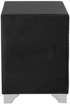 Pemberly Row Contemporary Upholstered 2-Drawer Nightstand, Soft Grey Velvet - Image 5