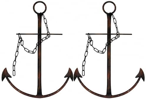 Nautical Ship Anchor Wall Decor, Vintage Metal Anchors for Small Space,13" by Fleecy+day