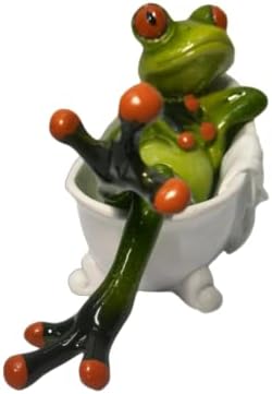 VVGIFTS Frog Figurines Cute Craft Resin Frog Statue for Home Bathroom Decor - Image 3
