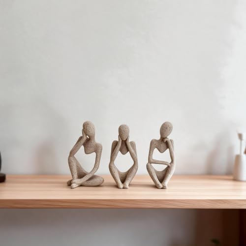 BrownLove 3pcs Human Body Abstract Art Decoration, Modern Imitation Stone Art Resin Statue - Image 5