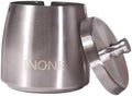 INONE Extra Large Ashtray with Lid for Cigarette, Stainless Steel Smokeless Odorless Windproof Ash tray for Home Office Tabletop Outside Patio Outdoor Balcony(4.72''x3.93''x4.33'') by INONE
