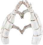 Skeleton Heart Hands Decor Gothic Statues Halloween Decor, White - Image 3