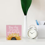 Sunflowers Pink Room Decor Sunflower Gifts for Women Spring Decor Pink Accessories Sunflower Wooden Box Sign for Home Office Desk Tabletop Shelf - Image 3
