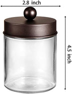 Amolliar Glass Apothecary Jar Qtip Holder Metal Lids 4pc/Bronze - Image 5