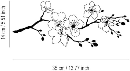 LIYOUYA Cherry Blossom Branch Metal Wall Decor - Rustic Farmhouse Room Decor Simple Japanese Black Wall Art Home Decor for Living Room, Bathroom, Bedroom, Dining Room (Black) - Image 2