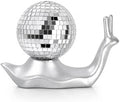 Silver Disco Snail Decor, Disco Ball Shelf Ornament, Retro Home Accent by Discodecoration