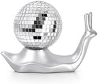 Silver Disco Snail Decor, Disco Ball Shelf Ornament, Retro Home Accent by Discodecoration