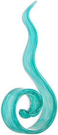 11.4" Tall Hand Blown Glass Sculpture, Murano Style Art Glass Figurine, Modern Coastal Home Decor Accent for Shelf, Table, TV Stand, Living Room Decoration by ORRFIDDY