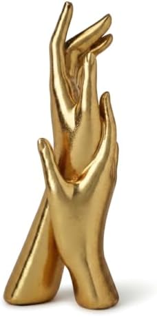 Hand Sculpture, Gold Resin Statues for Home Decor, Shelf Accent by ZHAOXIANG