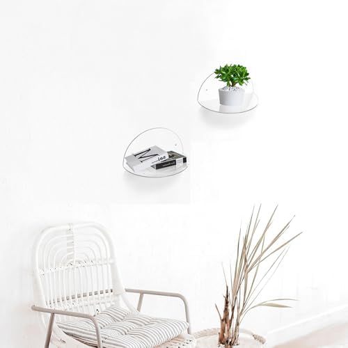 ROYALITA 2-Pack Small Acrylic Shelves Room Decor Floating Shelves, Clear - Image 7