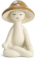 Meditation Mushroom Figurine Resin - Yoga Mushroom Statue for Desk Shelf Garden Decor, Cute Zen Mushroom Sculpture Figurine for Home Office Patio Decoration Gift by Seyorakus