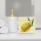 IYEZH Lemon Decor Farmhouse Lemon Wooden Box Sign Rustic Country Hello Sunshine Lemon Box Sign Wood Sign Decor Summer Square Wood Sign Home Kitchen Desk Tabletop Shelf Decor 5 x 5 - Image 6