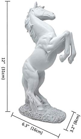 Lependor Standing Horse Resin Statue for Home Decor Animal Ornament Sculpture Horse Art Figurine Decorative - White - Image 6