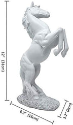Lependor Standing Horse Resin Statue for Home Decor Animal Ornament Sculpture Horse Art Figurine Decorative - White - Image 6