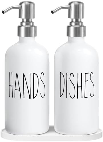 MOMEEMO Soap Dispenser for Kitchen Sink, White & Silver by MOMEEMO