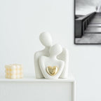 Ceramic Couple Statue - Modern Shelf Decor Knick Knacks for Shelves, Valentine's Day Wedding Gifts, Home Decor for Living Room, Bedroom, Bookshelf & TV Stand (L) - Image 6